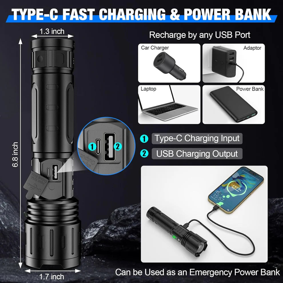 High Lumen Emergency LED Flashlight