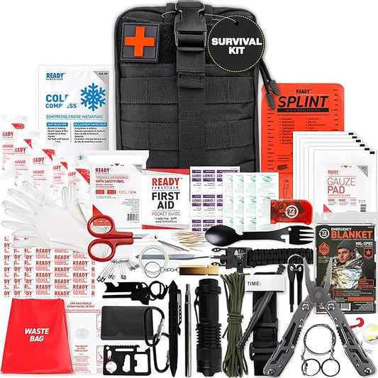 Survival Kit – 72HRS IFAK 211-Piece Molle Trauma Kit with Tourniquet, Deluxe Tactical Kit for Camping, IFAK Pouch, Molle Kit, Military Tactical Survival Kit